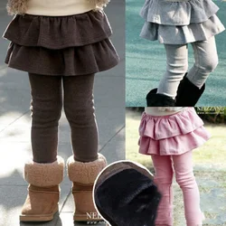 Nova chegada do inverno menina legging moda tutu saia calças para menina quente grosso calças de bebê velo crianças pantalon fille