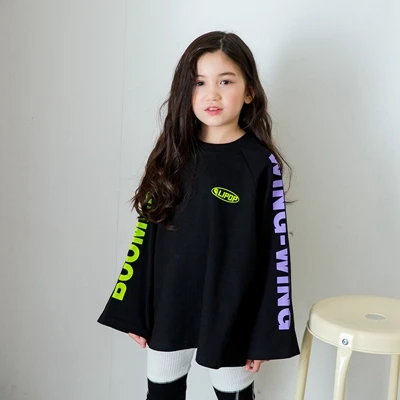 Black Tops Комплекты для девочек осенние детские костюмы для девочек-подростков, модная детская одежда, спортивный костюм хлопковые толстовки с буквенным принтом+ леггинсы - Цвет: Black Tops