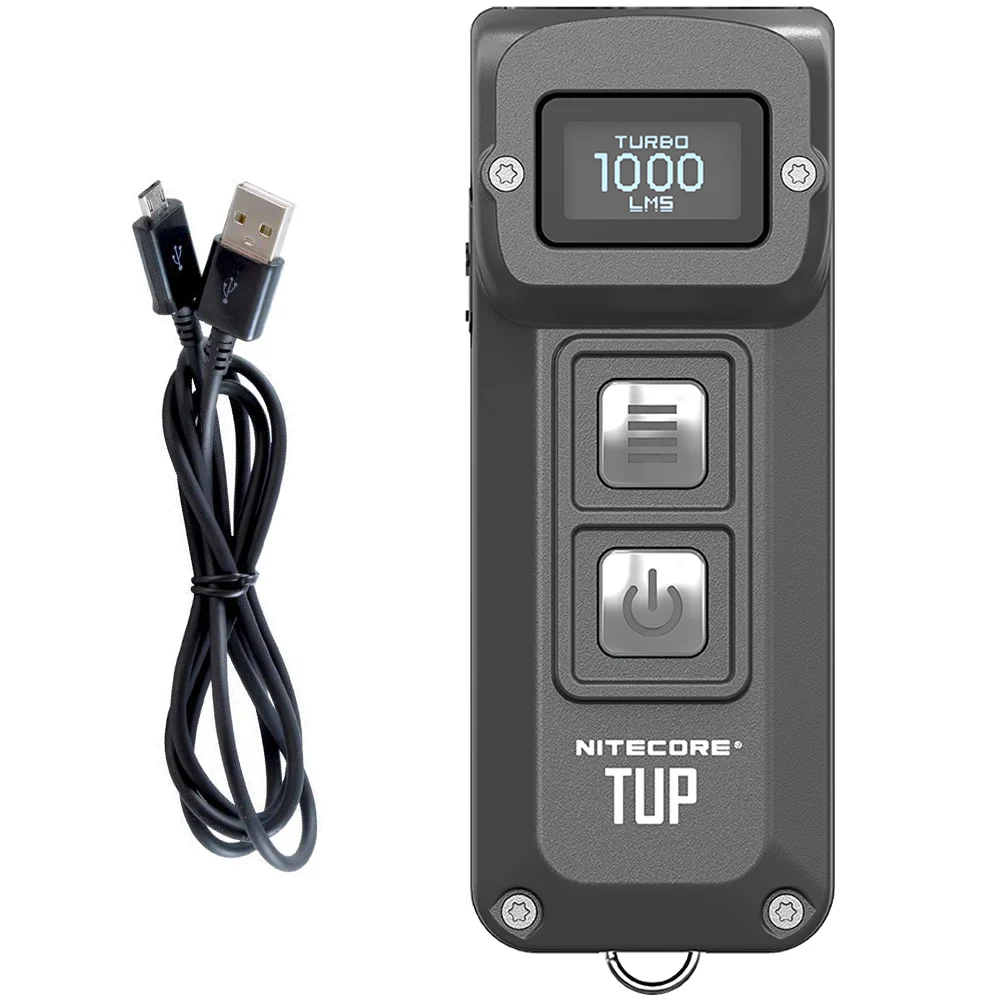 NITECORE TUP с USB зарядным кабелем 1000 лм металлический брелок из нержавеющей стали светильник EDC флэш-светильник с кнопкой светильник - Испускаемый цвет: Grey