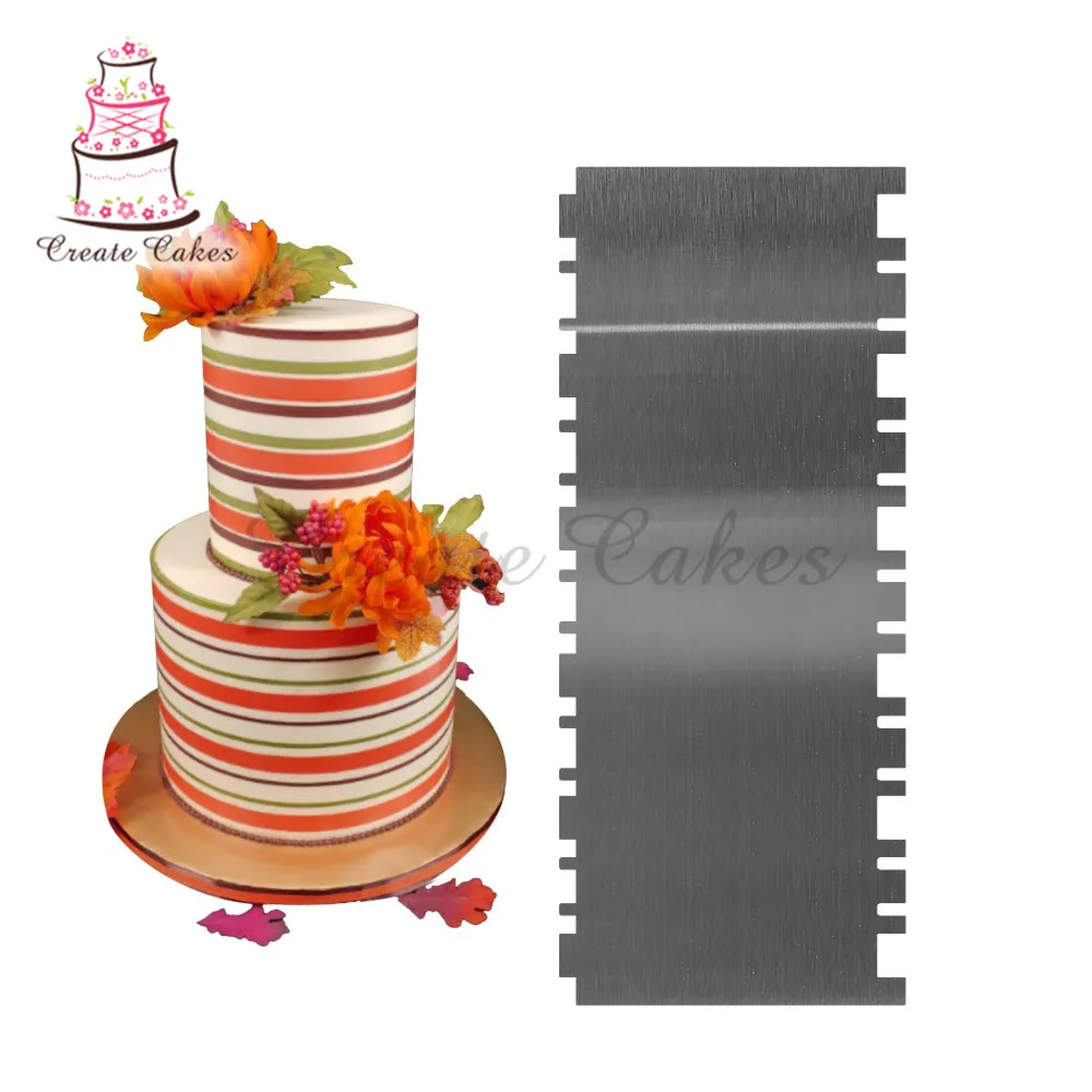  Strips Cake Edge Smoother Stainless Steel Cake Scraper Cake Decorating Comb Pastry Baking Tool For 
