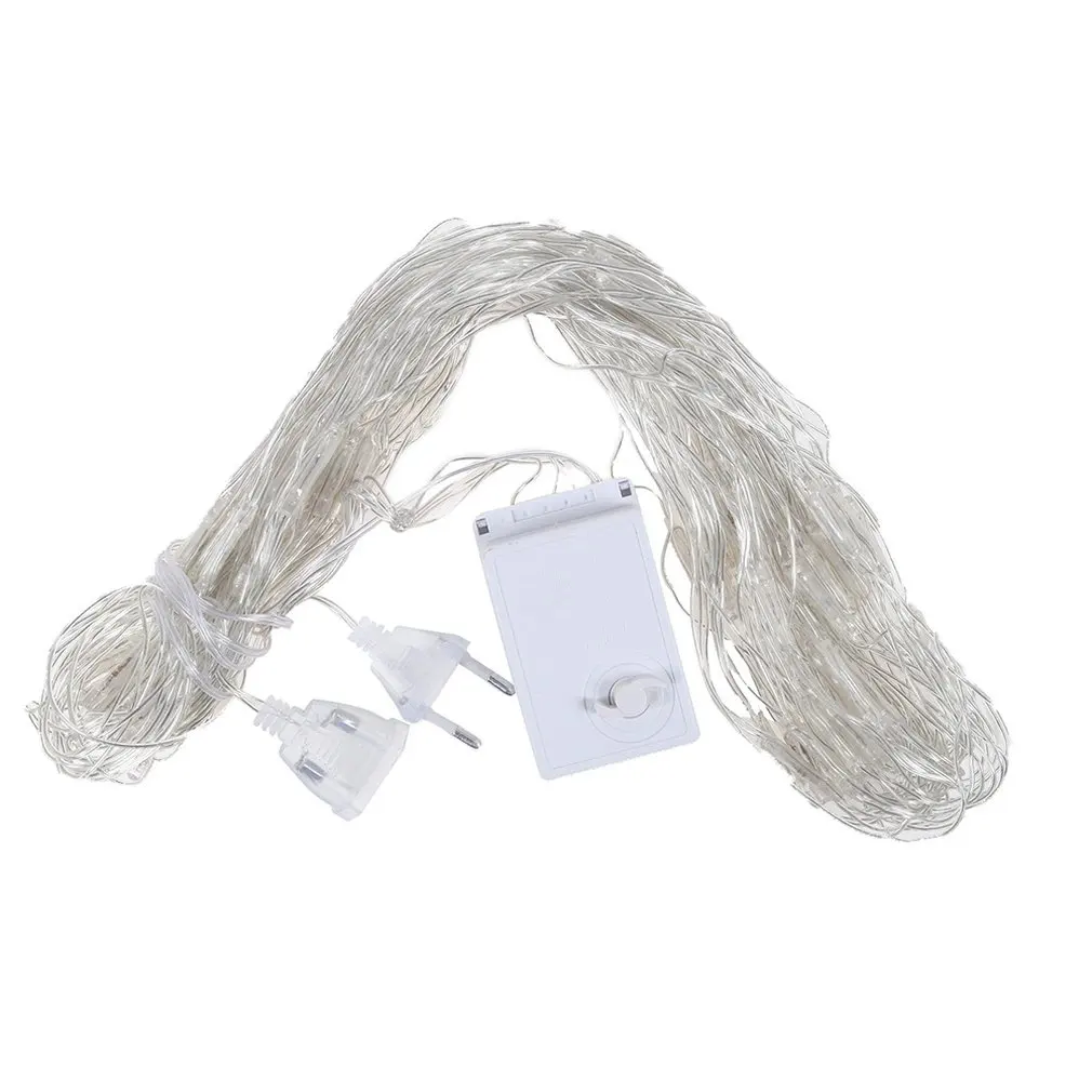

LED Net Mesh Fairy String Light Garland Window Curtain Wedding Party Holiday Light Eight functions with tail plug