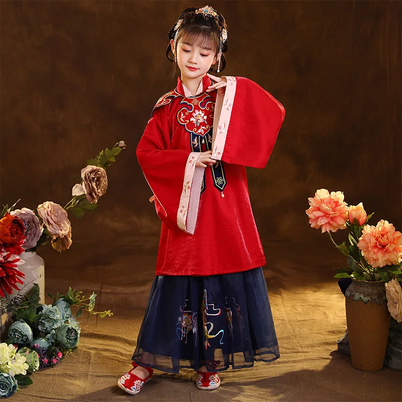 

Flower Girls Dresses Kids Chinese Cheongsam Baby Elegant Clothes Traditional Uniform New Year Costume Hanfu Vestidos Orientales