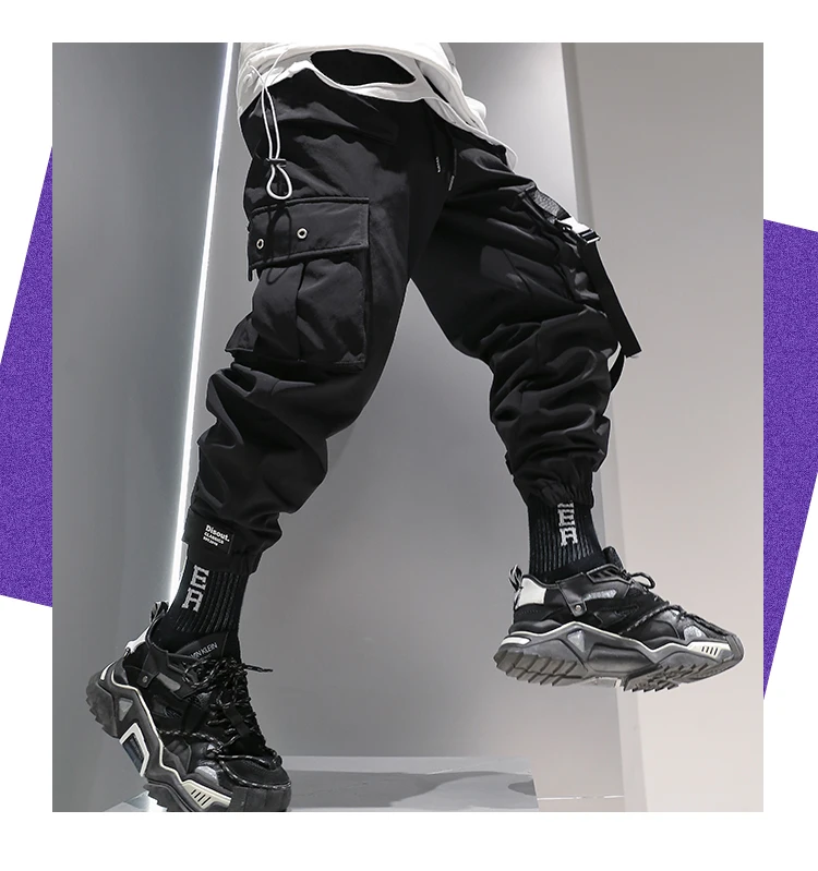 Golomise, мужские свободные плотные штаны большого размера по щиколотку, повседневные штаны для бега в стиле сафари, модные штаны в стиле хип-хоп