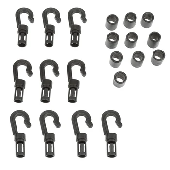 

10Pcs J Shape Lashing Hooks Bungee Hooks for Kayak Canoe Paddle Accessories