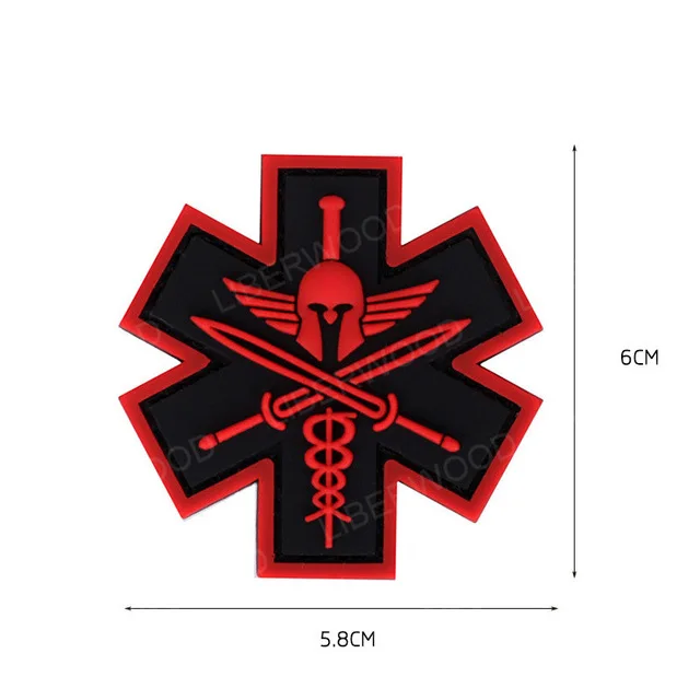 15 PVC star red Мультикам PJ первой помощи медик Красный Крест фельдшер патч звезда EMT боевой Боевой страйкбол армейский Тактический EMS медицинский пластырь значок - Цвет: 15 PVC star red