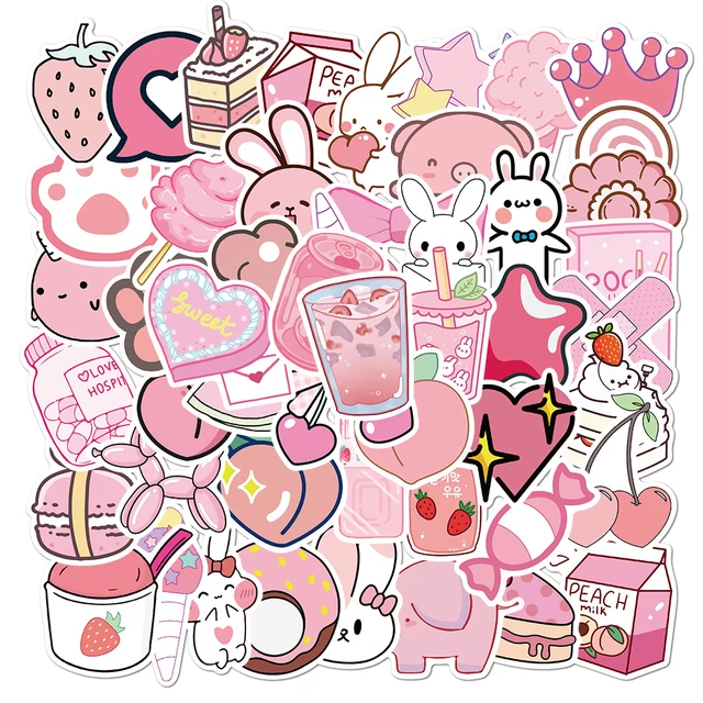 10/30/50pcs Cute Cartoon INS Style VSCO Girl Waterproof Stickers Aesthetic Water  Bottle Laptop Car Phone Sticker Kid Classic Toy - AliExpress