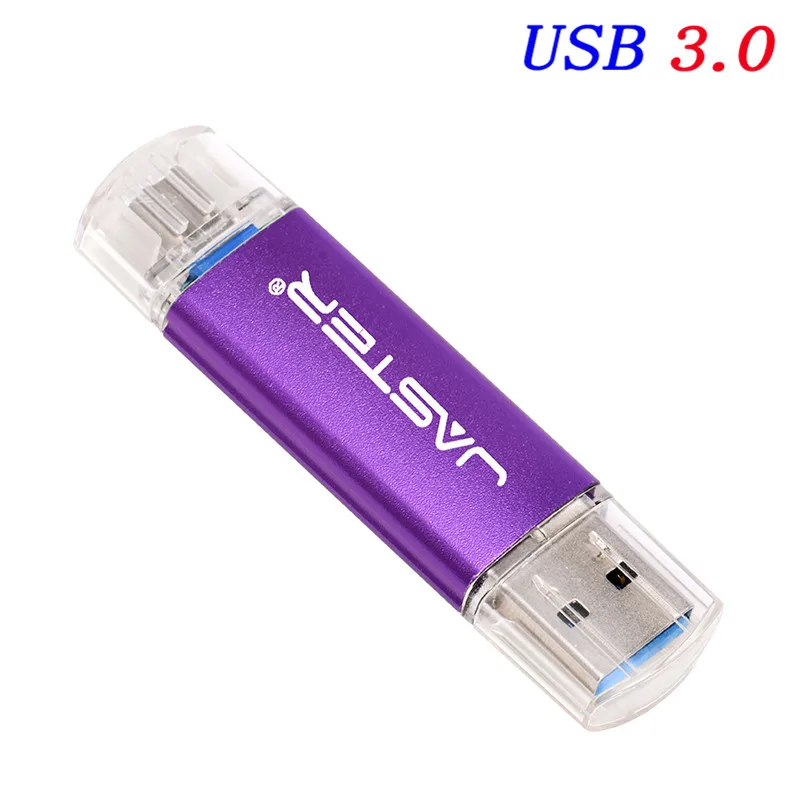 JASTER USB 3,0 высокоскоростной OTG флеш-накопитель Micro Usb флешка USB флеш-накопитель 4G 16GB 32GB 64GB внешний накопитель Флешка карта памяти - Цвет: Purple