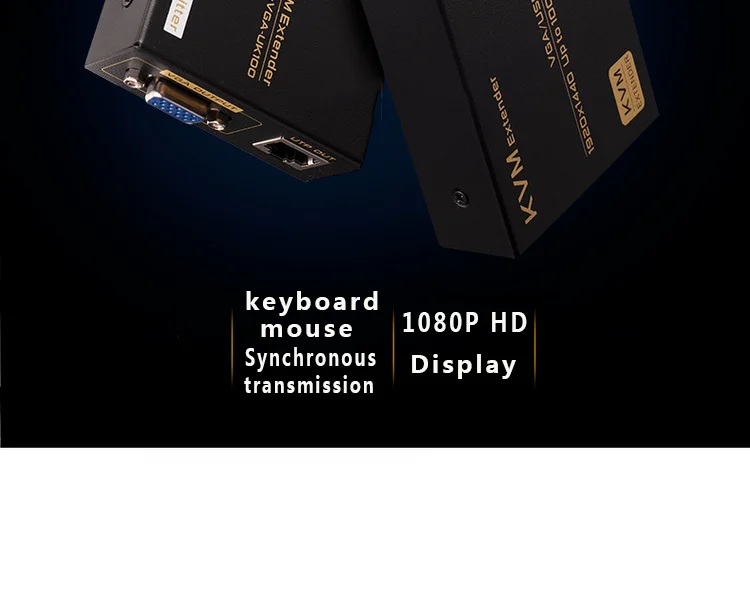 VGA KVM удлинитель USB мышь и клавиатура + усилитель сигнала VGA Расширение 100 метров через сетевой кабель FJ-UK100