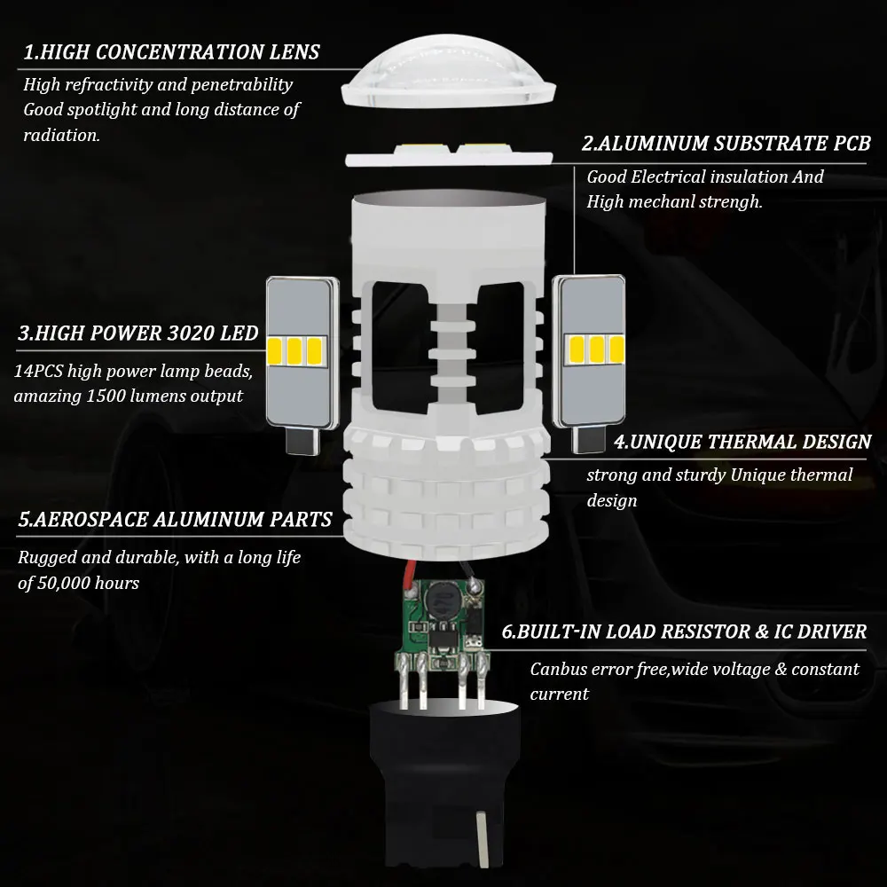 Светодиодные лампы CANBUS T20 W21W 7440 W21 для VW Volkswagen Passat B7|Сигнальная лампа| |