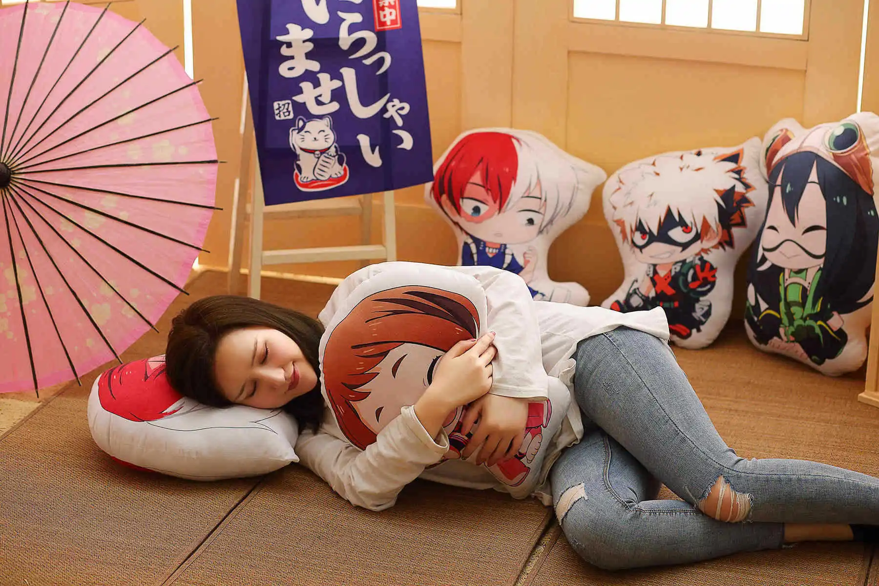 Большой милый аниме плюшевая игрушка My Hero Academy Izuku Midoriya Katsuki Bakugou Shouto Todoroki Мягкая кукла подушка Рождественский подарок