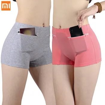 

4pcs Xiaomi mijia Women underwear Double zipper security anti-theft pants Cotton large women high waist soft breathable Panties