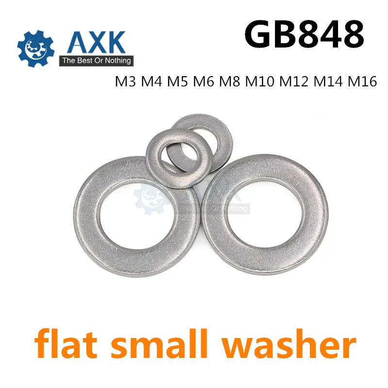 GB848 304 нержавеющая сталь M3 M4 M5 M6 m8 m10 m12 M14 M16 мягкой плоской подошве плоская шайба
