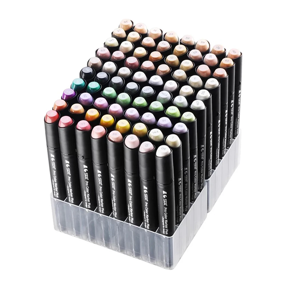 Art Markers 12 24 38 60PCS Skin tone Dual Tips Oily Alcohol Sketch Twin Marker Pen Painting Manga Drawing Supplies | Канцтовары для
