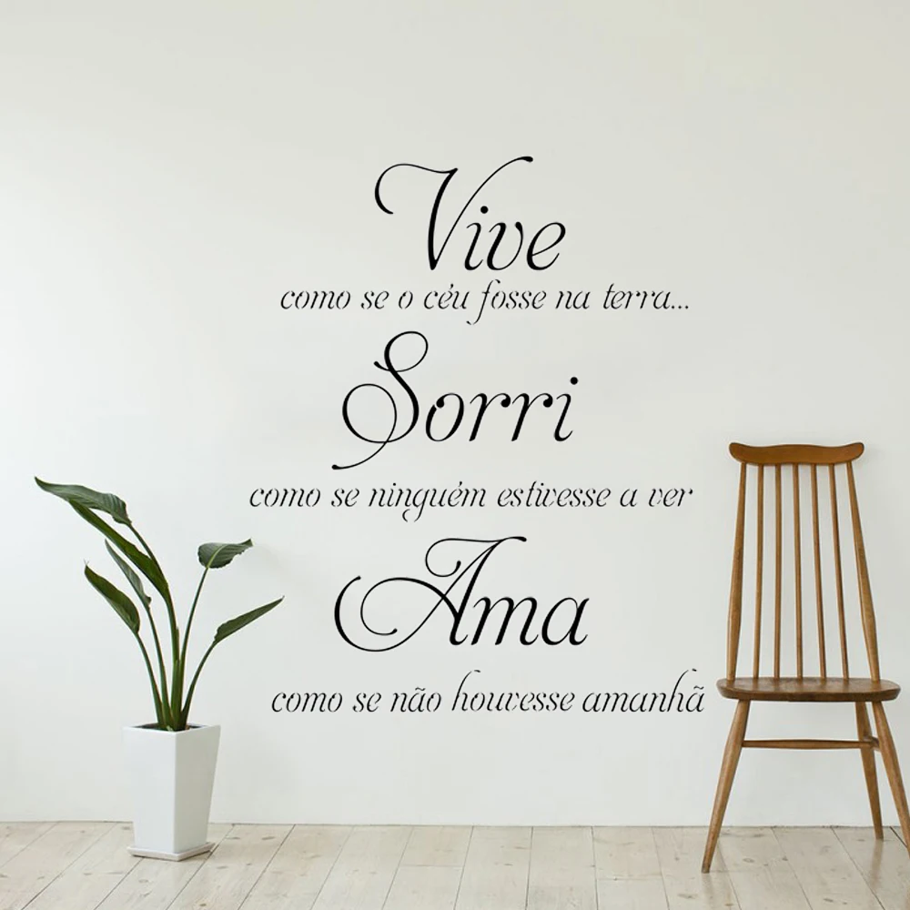 

Portuguese Wall Stickers Home Decor , Vive Como Se O Ceu Fosse Na Terra Vinyl Wall Decals For Portuguese Home Room Decoration