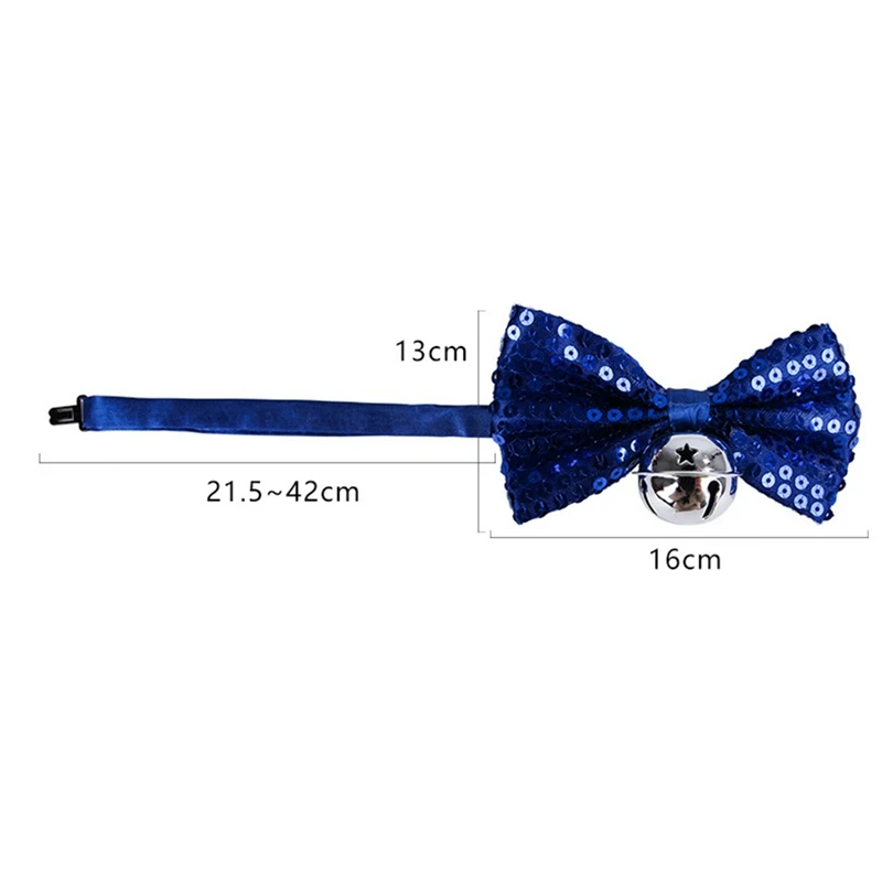 

Creative Sequin Bow Pet Bell Adjustable Collar Bling Cat Dog Small Dog Accessories Christmas Bow Bell Collar