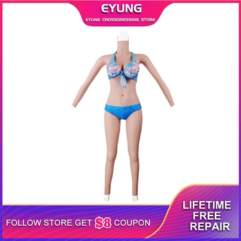 

5th Generation Male to Female Silicone Breast Forms ShemaleBody Suit with Arms Transgender Fake Boobs for Crossdresser Bodysuit