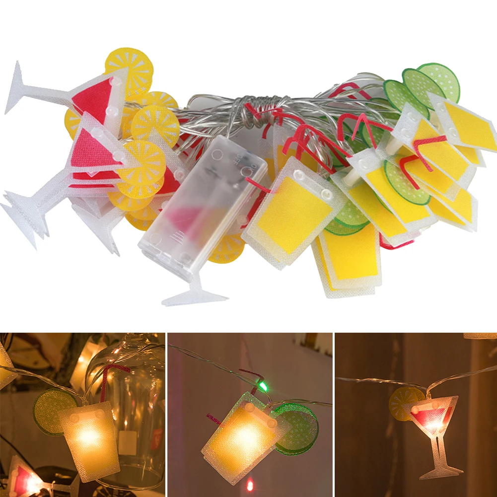 Atmosphere Decoration PVC Bedroom Home Portable Bar Wine Glass Shaped String Lamp Gift Hotel Battery Powered Party Wedding