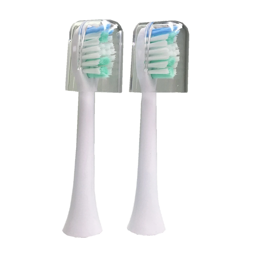 Белый 2 шт зубные щетки головка для Sarmocare S100/200 ультра звуковая электрическая зубная щетка подходит Digoo DG-YS11 электрическая зубная щетка головка - Цвет: Белый