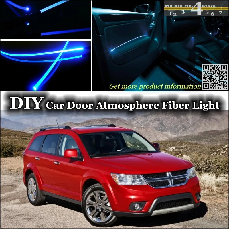 Для Dodge Journey/JC/JCUV внутренняя настройка окружающего света атмосферное волокно-оптическое освещение панели двери Настройка освещения