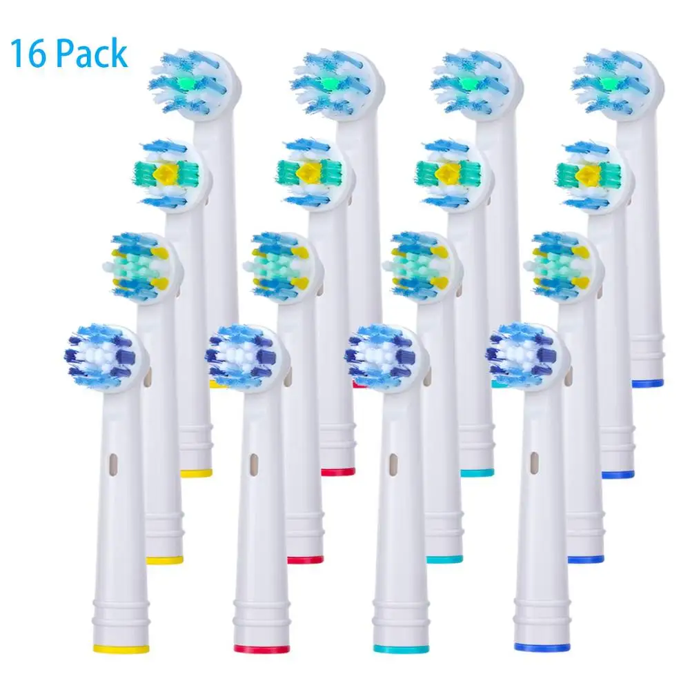 

16pcs Brush Heads for Oral B Toothbrush Heads -Includes 4 Precision Clean, 4 Floss Clean, 4 Cross Clean & 4 White Clean