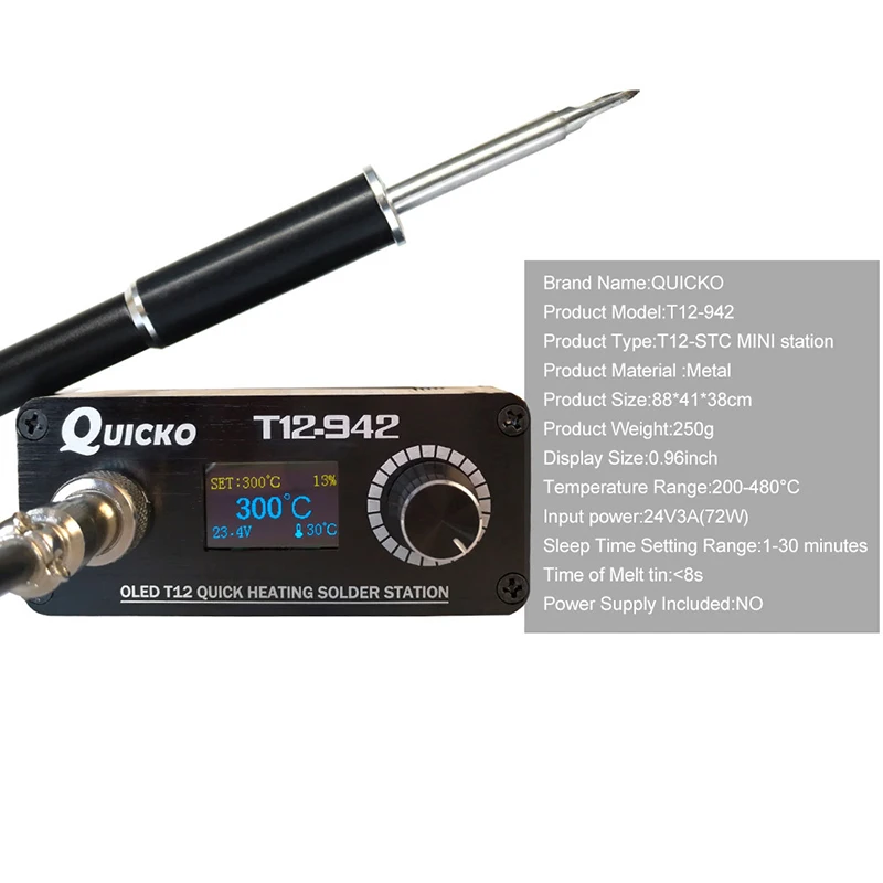Мини T12-942 OLED цифровой DIY припой электрические инструменты паяльная станция комплект с T12 наконечниками и железной ручкой