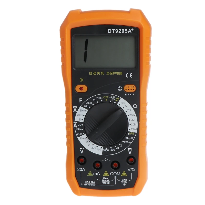 OOTDTY DT9205A AC DC ЖК-дисплей Профессиональный электрический ручной тестер метр Цифровой мультиметр Multimetro Амперметр мультитестер