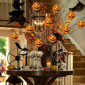 

Battery Operated 6/10/20 LED Halloween Props Pumpkin Lantern String Lights Halloween Pumpkin Lights Indoor Outdoor Party Decor