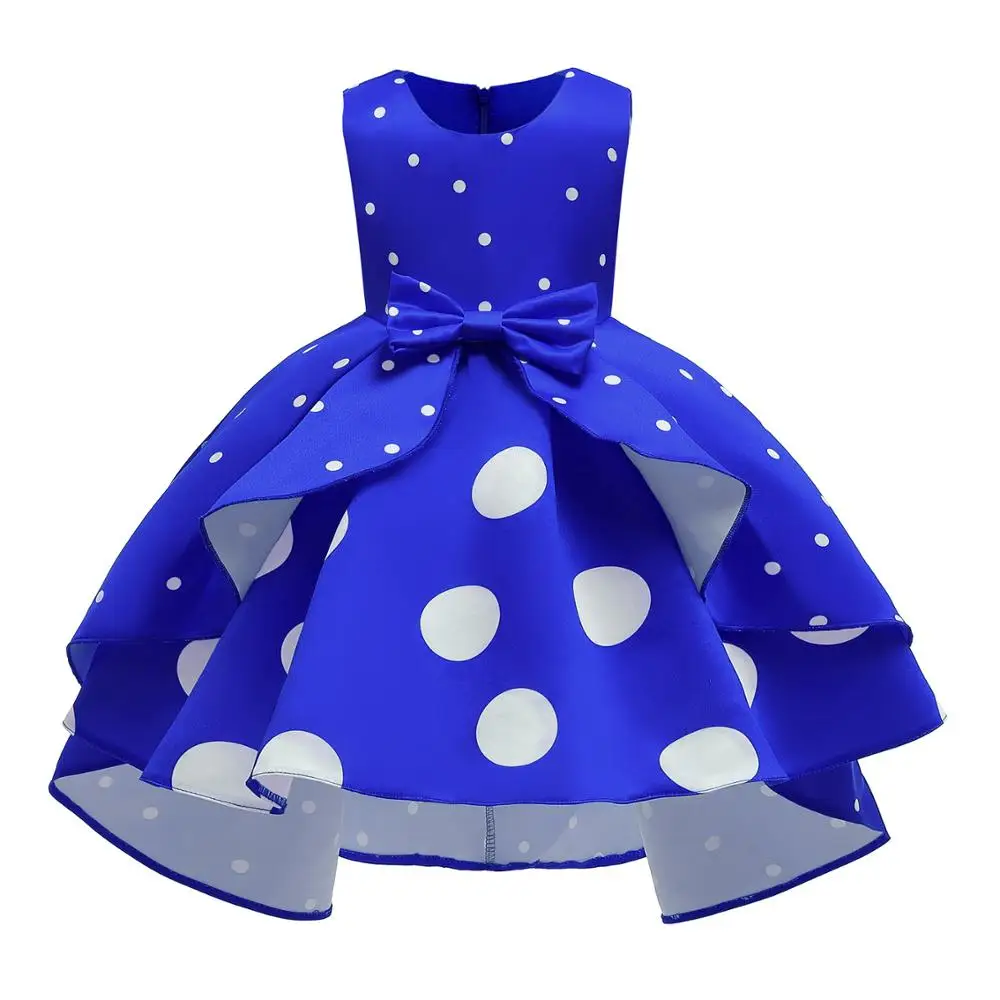 Праздничные платья для маленьких девочек; детское свадебное платье с цветочным узором для девочек; платье принцессы для девочек; детское рождественское платье для девочек; костюм - Цвет: Blue