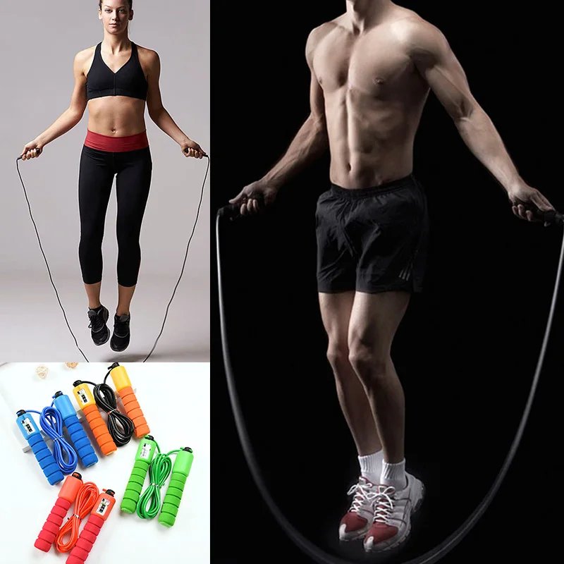 Jump Ropes With Counter Sports Fitness Adjustable Fast Speed Counting Jump Skip Rope Skipping Wire ASD88
