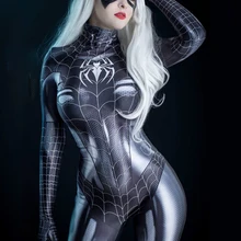 Zentai Suit Cosplay-Costume Fancy Dress Party Carnival Supergirl Sexy Black Female Women