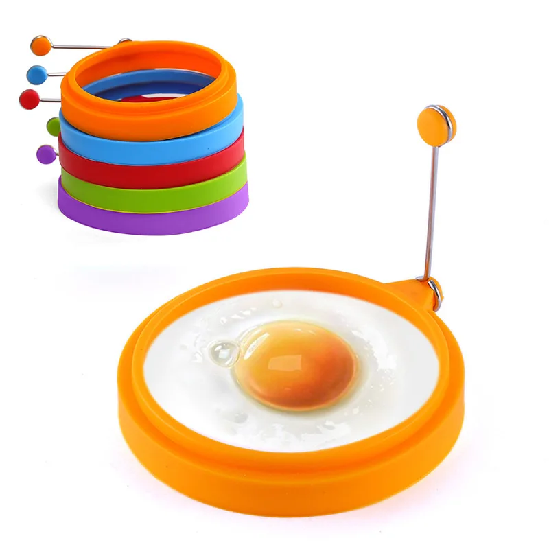 

1PC Round Fried Egg Mold Food Grade Silicone Egg Ring Fry Omelette Pancake Non-Stick Cooking Tools DIY Baking Accessories