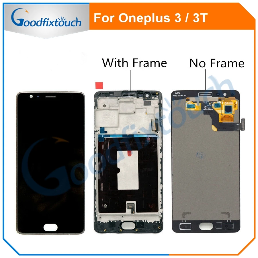 TFT Material LCD Screen and Digitizer Full Assembly with Frame for OnePlus 3 3T A3000 A3010 Premium Quality Color : White 