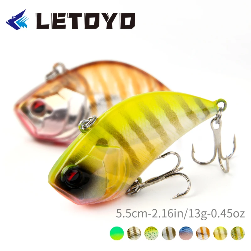 

LETOYO 2022 Rattle VIB 13g 55mm Sinking Vibration Fishing Lure Artificial Hard Baits Lipless Crank Wobbler For Pike Bass Fishing