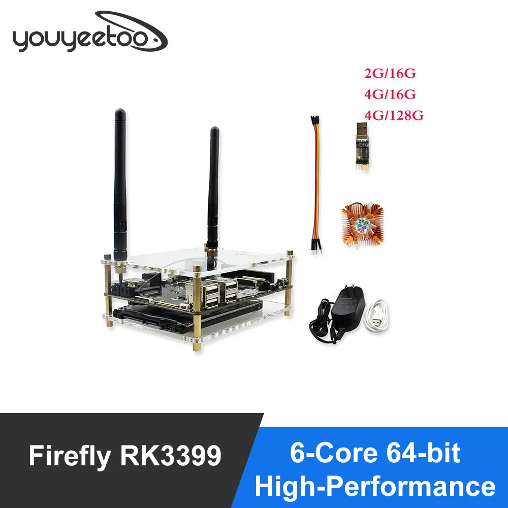 Firefly RK3399: 6 ядерный 64 разрядный высокопроизводительный 2G/4G DDR + 16G eMMC Двойная камера