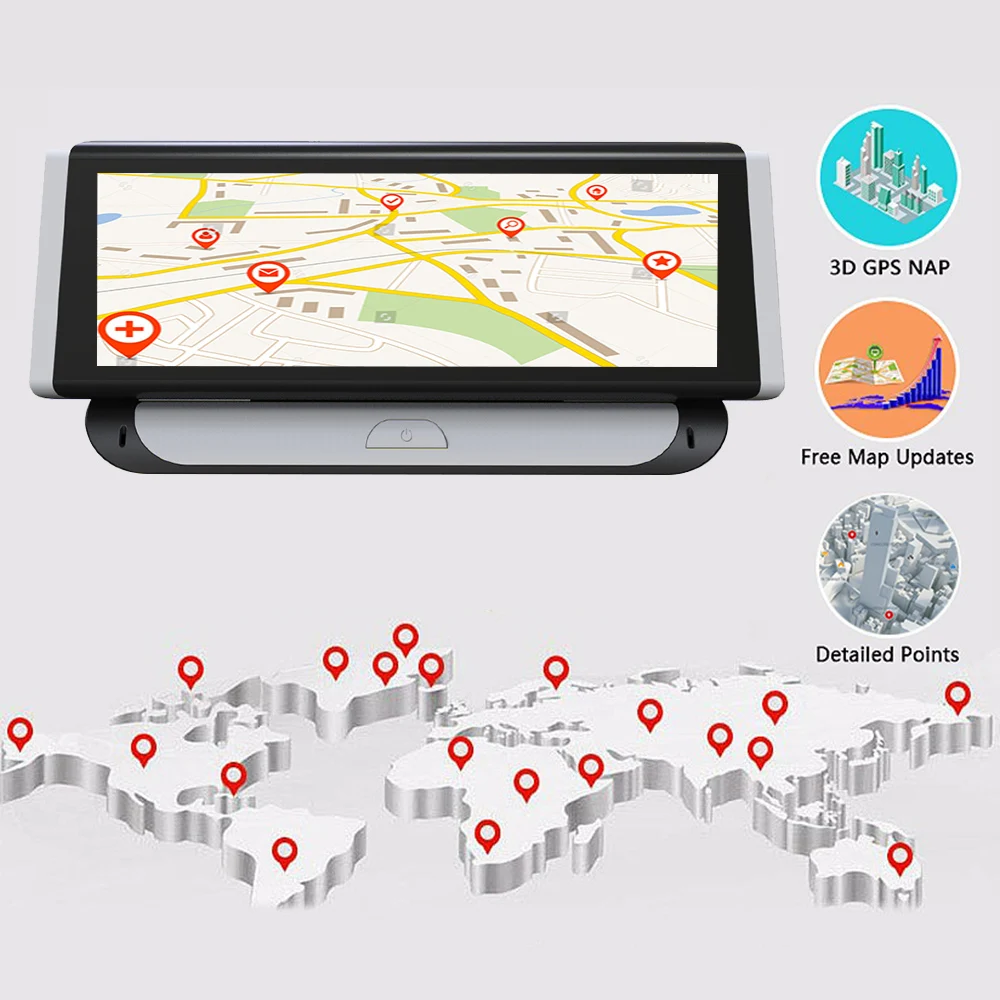 6,8" 3g Android автомобильный видеорегистратор 1080P gps навигация ADAS Full HD видеокамера BT WiFi двойной объектив грузовик браузер