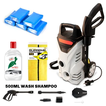 

Car Washer 1400W 1600PSI 1.36GPM detergent bottle self-washing machine High Pressure Cleaner With car wash shampoo washing kit