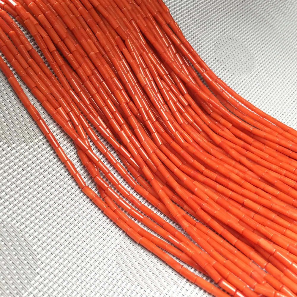Wholesale Natural Stone Coral Beads Cylindrical Loose Isolation for Jewelry Making Necklace Bracelet Accessories | Украшения и