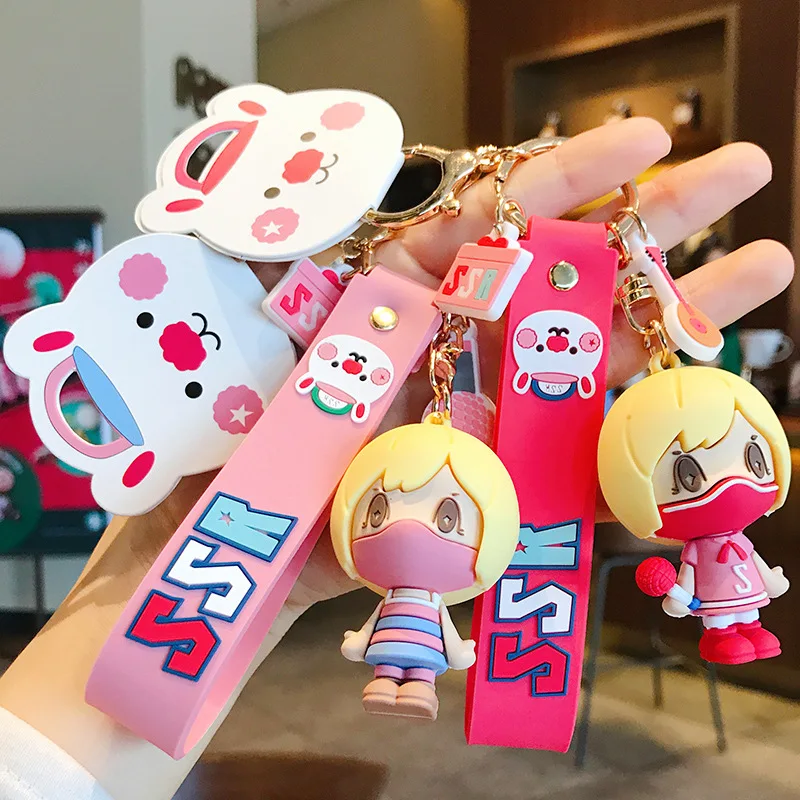 

Hot Sale Korean Version Of Ins Original Star Rabbit Keychains Cute Style Cartoon Doll Key Chains Car Bag Pendant Keyrings 2020