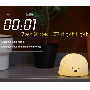 

Papa Bear Remote Control Silicone Lamp Kids Bedside Timer With Sleeping Colorful Atmosphere Night Light Baby Feeding Table Lamp