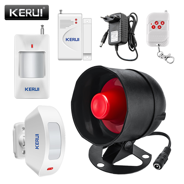 Standalone Security Alarm System Wireless Siren Motion Sensor Local Alarm Siren Horn With up to 100db Alarm Kit