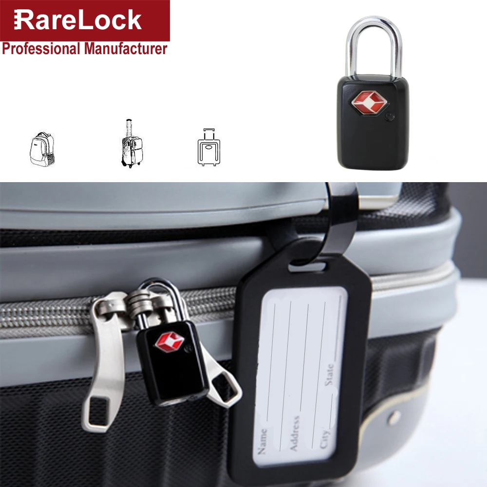 Rarelock TSA Padlock for Luggage Travel Bag Suitcase Zipper Backpack Locks ZS61 aabackpack lock