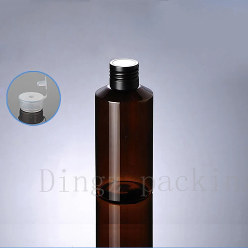 

40pcs 100ml/150ml Empty Brown Plastic Bottles Cosmetics Bottle 100cc Spiral Aluminum Cap Laundry Water Shower Gel Bottles