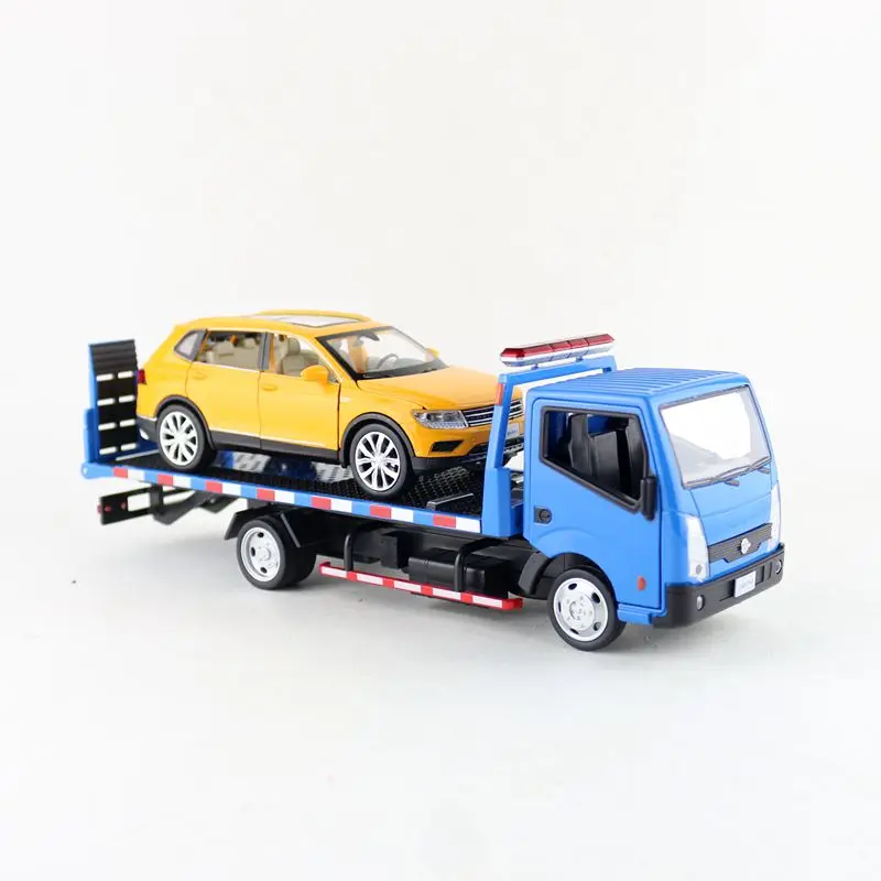 1:32 Масштаб/литая под давлением металлическая игрушка/Nissan Cabstar NT400 дорожный грузовик/звук и светильник/вытяжной назад образовательная Коллекция/подарок для детей