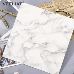 Modern PVC Self-adhesive Floor for Kitchen Bathroom Renovation Marble Pattern Tiles Panels Ground Decorative Wood Grain Stickers