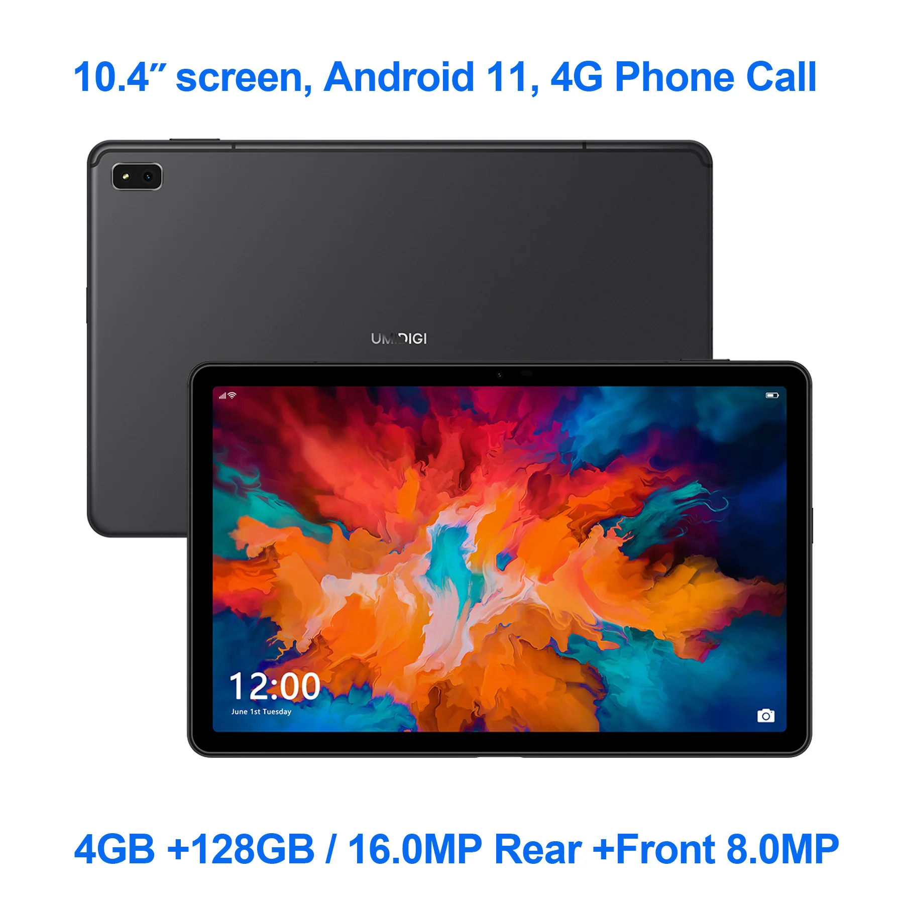 UMIDIGI A11 Tab PC 4GB 128GB Android 11 10.4" 2K Display 8000mAh Mega Battery Helio P22 Octa Core Tablet Support 4G Phone Call |