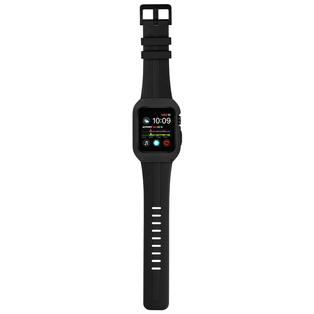 Для серий 2/3 Ремешки для наручных часов iWatch Apple Watch 5 4 44 мм 40 мм силикон 42 мм 38 мм браслет ремешок и чехол Сменные аксессуары