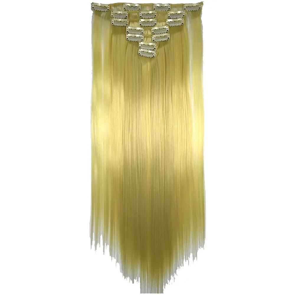 Cosplay Full Head Women Clip Synthetic High Temperature Wire Straight Hair Piece Makeup#1101 wholesale - Цвет: I