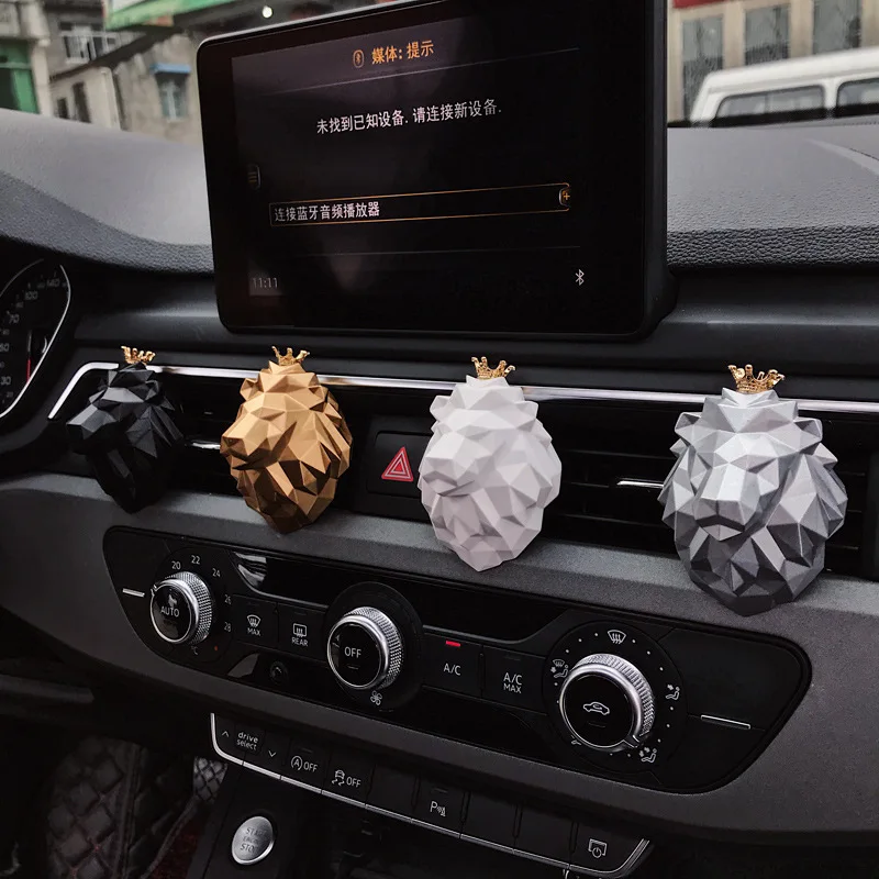 

Creative Car Perfume Perfume Car Air Freshener Smell Lion Head Shape Car Aroma Diffuser Exhaust Clip Car Perfume