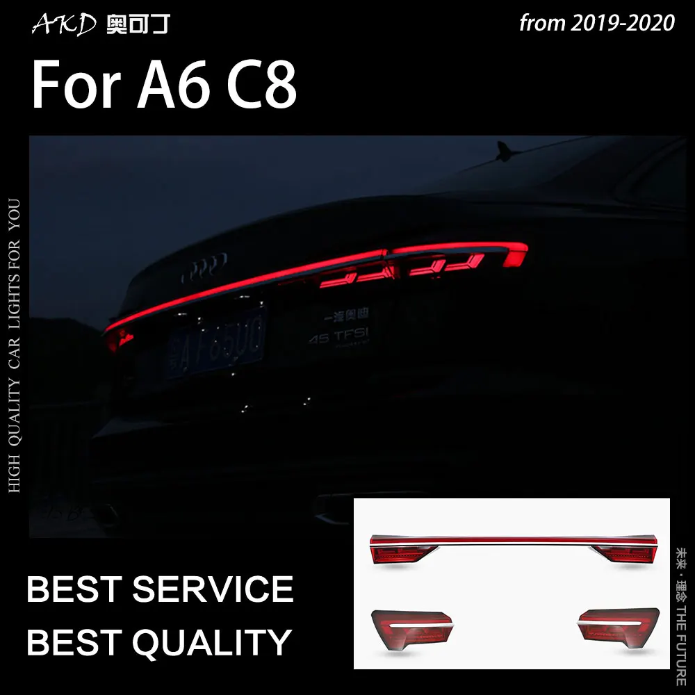 Akd Car Styling For A6 Tail Lights 2019-2020 A6 C8 Led Tail Lamp Animation  Drl Dynamic Signal Brake Reverse Auto Accessories - Car Light Assembly -  AliExpress