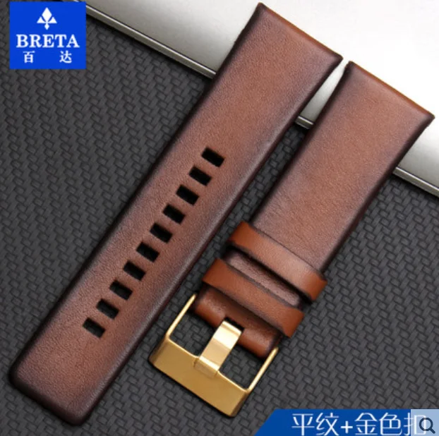 Style one gold BRETA ремешок для часов кожаный для дизеля для DZ4318 DZ4283 DZ4281 DZ4323 DZ7343 26 мм часы браслет ретро - Цвет ремешка: Style one gold
